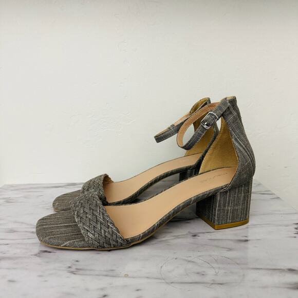 Maurice’s Roxy Braided Strap Gray Heels Womens Size 11 - Picture 1 of 10